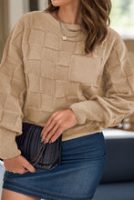 Load image into Gallery viewer, Plus Size Plaid Round Neck Sweater