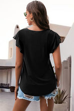 Load image into Gallery viewer, Ruffled Round Neck Cap Sleeve Blouse