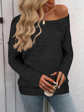 Load image into Gallery viewer, Full Size Heathered Long Sleeve Top