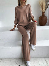 Load image into Gallery viewer, Johnny Collar Long Sleeve Top and Pants Sweater Set