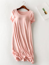 Load image into Gallery viewer, Striped Round Neck Short Sleeve Dress