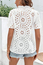 Load image into Gallery viewer, Eyelet Frill Short Sleeve Blouse