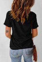 Load image into Gallery viewer, Rhinestone Round Neck Short Sleeve T-Shirt