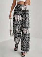 Load image into Gallery viewer, Printed Wide Leg Elastic Waist Pants