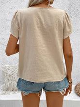 Load image into Gallery viewer, Notched Short Sleeve Blouse