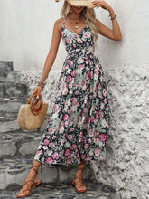 Load image into Gallery viewer, Smocked Printed Halter Neck Midi Dress