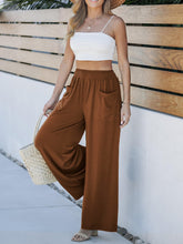 Load image into Gallery viewer, Pocketed Elastic Waist Wide Leg Pants