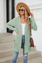 Load image into Gallery viewer, Pocketed Open Front Long Sleeve Cardigan