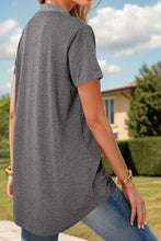 Load image into Gallery viewer, Full Size Half Button Short Sleeve T-Shirt