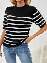 Load image into Gallery viewer, Striped Round Neck Half Sleeve Knit Top