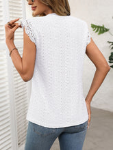 Load image into Gallery viewer, Lace Detail Round Neck Cap Sleeve Top