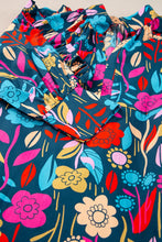 Load image into Gallery viewer, Printed Notched Lantern Sleeve Mini Dress