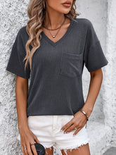 Load image into Gallery viewer, V-Neck Dropped Shoulder T-Shirt