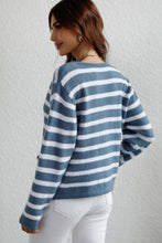 Load image into Gallery viewer, Striped Button Down Long Sleeve Cardigan