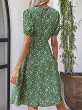 Load image into Gallery viewer, Printed V-Neck Short Sleeve Dress