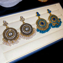 Load image into Gallery viewer, Rhinestone Alloy Bead Dangle Earrings