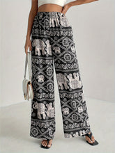 Load image into Gallery viewer, Printed Wide Leg Elastic Waist Pants