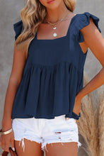 Load image into Gallery viewer, Full Size Ruffled Square Neck Cap Sleeve Blouse