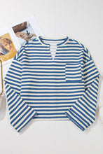 Load image into Gallery viewer, Stripe Chest Pocket Notched Top