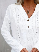 Load image into Gallery viewer, Drawstring Eyelet Long Sleeve Hoodie