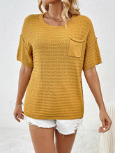 Load image into Gallery viewer, Round Neck Half Sleeve Knit Top