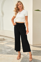 Load image into Gallery viewer, Drawstring Paperbag Waist Wide Leg Pants