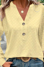 Load image into Gallery viewer, Eyelet Notched Long Sleeve T-Shirt