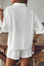 Load image into Gallery viewer, Collared Neck Half Sleeve Top and Shorts Set