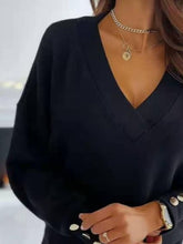 Load image into Gallery viewer, V-Neck Long Sleeve Sweatshirt