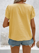 Load image into Gallery viewer, Notched Short Sleeve Blouse