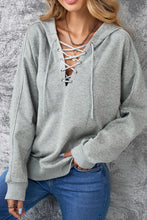Load image into Gallery viewer, Lace Up Long Sleeve Hoodie