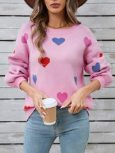 Load image into Gallery viewer, Angel Wings Heart Round Neck Long Sleeve Sweater