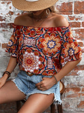 Load image into Gallery viewer, Printed Off-Shoulder Half Sleeve Blouse