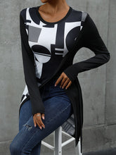 Load image into Gallery viewer, Geometric Round Neck Long Sleeve T-Shirt