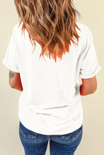 Load image into Gallery viewer, Letter Graphic Round Neck Short Sleeve T-Shirt