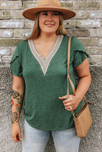 Load image into Gallery viewer, Plus Size V-Neck Petal Sleeve Blouse