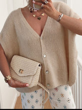 Load image into Gallery viewer, V-Neck Button Up Short Sleeve Cardigan