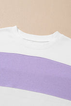 Load image into Gallery viewer, Color Block Round Neck Long Sleeve Sweatshirt