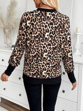 Load image into Gallery viewer, Leopard V-Neck Long Sleeve T-Shirt