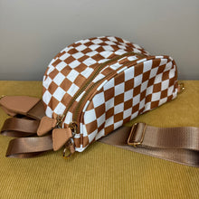 Load image into Gallery viewer, The Roni Nylon Crossbody - Checkered Camel -