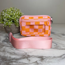 Load image into Gallery viewer, Rue - Nylon Wristlet Wallet - Pink Orange Plaid