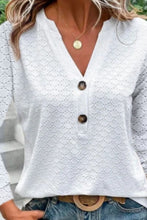 Load image into Gallery viewer, Eyelet Notched Long Sleeve T-Shirt