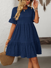 Load image into Gallery viewer, Mandy Ruffled Ruched Round Neck Half Sleeve Dress