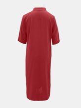 Load image into Gallery viewer, Full Size Notched Half Sleeve Midi Dress