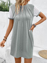 Load image into Gallery viewer, Lace Detail Round Neck Short Sleeve Mini Dress