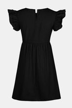 Load image into Gallery viewer, Full Size Ruffled Round Neck Cap Sleeve Denim Dress