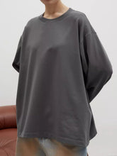 Load image into Gallery viewer, Round Neck Dropped Shoulder Long Sleeve T-Shirt