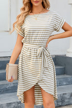 Load image into Gallery viewer, Tied Striped Cap Sleeve Dress