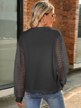Load image into Gallery viewer, Full Size Round Neck Lace Long Sleeve T-Shirt Plus Size