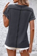 Load image into Gallery viewer, Striped Round Neck Short Sleeve T-Shirt